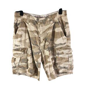 Red Camel Mens Cargo Shorts Camouflage Cotton Brown 32